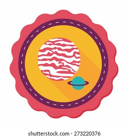 Space planet flat icon with long shadow,eps10