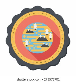 Space planet flat icon with long shadow,eps10