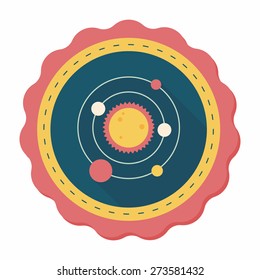 Space planet flat icon with long shadow,eps10
