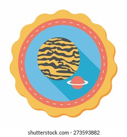 Space planet flat icon with long shadow,eps10