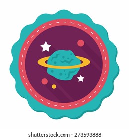 Space planet flat icon with long shadow,eps10