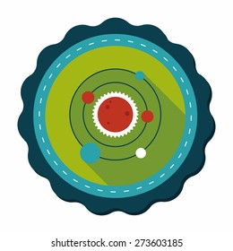 Space planet flat icon with long shadow,eps10
