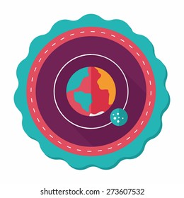 Space planet flat icon with long shadow,eps10