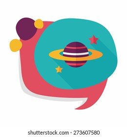 Space planet flat icon with long shadow,eps10