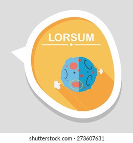 Space planet flat icon with long shadow,eps10