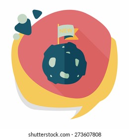 Space planet flat icon with long shadow,eps10