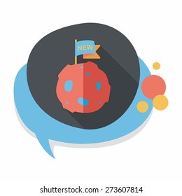 Space planet flat icon with long shadow,eps10