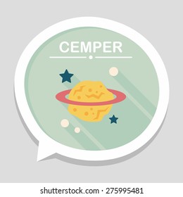 Space planet flat icon with long shadow,eps10