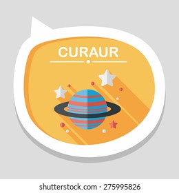 Space planet flat icon with long shadow,eps10