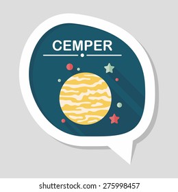 Space planet flat icon with long shadow,eps10