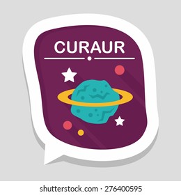 Space planet flat icon with long shadow,eps10
