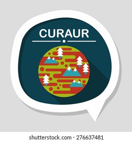 Space planet flat icon with long shadow,eps10