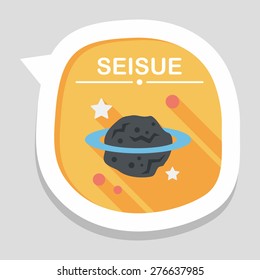Space planet flat icon with long shadow,eps10