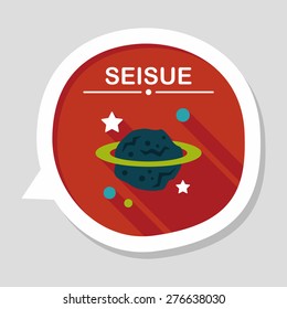 Space planet flat icon with long shadow,eps10