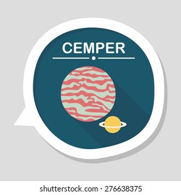 Space planet flat icon with long shadow,eps10