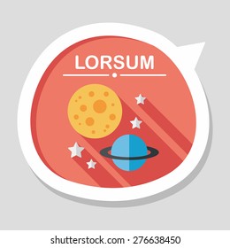 Space planet flat icon with long shadow,eps10