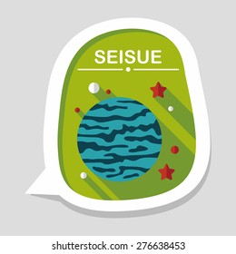 Space planet flat icon with long shadow,eps10