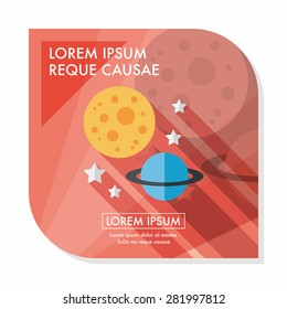 Space planet flat icon with long shadow,eps10