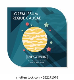 Space planet flat icon with long shadow,eps10