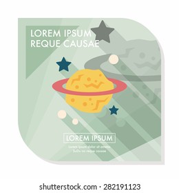 Space planet flat icon with long shadow,eps10