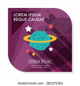 Space planet flat icon with long shadow,eps10