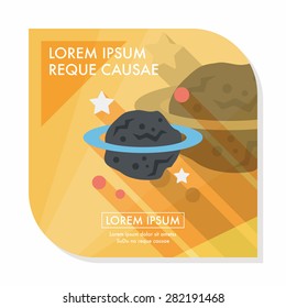 Space planet flat icon with long shadow,eps10