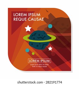 Space planet flat icon with long shadow,eps10