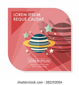 Space planet flat icon with long shadow,eps10