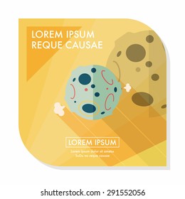Space planet flat icon with long shadow,eps10
