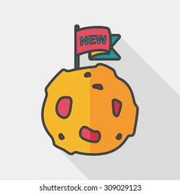 Space planet flat icon with long shadow,eps10