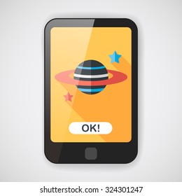 Space planet flat icon with long shadow,eps10