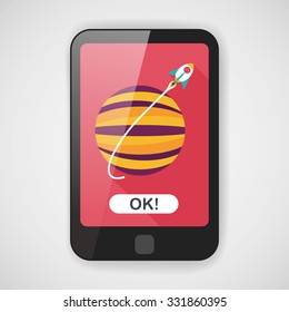 Space planet flat icon with long shadow,eps10