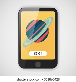 Space planet flat icon with long shadow,eps10