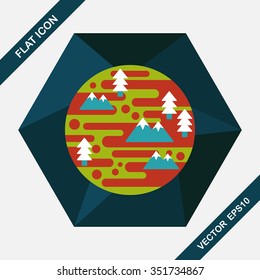 Space planet flat icon with long shadow,eps10
