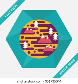 Space planet flat icon with long shadow,eps10