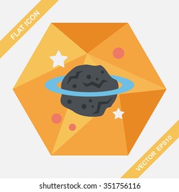Space planet flat icon with long shadow,eps10
