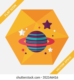 Space planet flat icon with long shadow,eps10