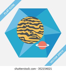 Space planet flat icon with long shadow,eps10