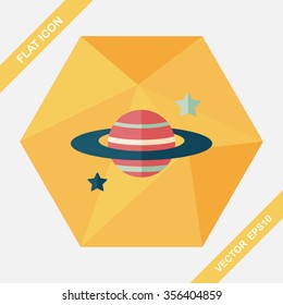 Space planet flat icon with long shadow,eps10
