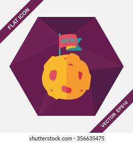 Space planet flat icon with long shadow,eps10