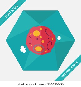 Space planet flat icon with long shadow,eps10