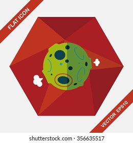 Space planet flat icon with long shadow,eps10