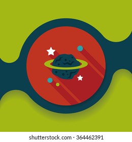 Space planet flat icon with long shadow,eps10
