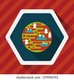Space planet flat icon with long shadow,eps10