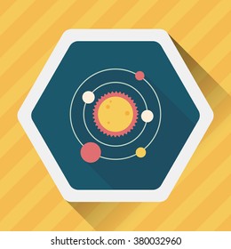 Space planet flat icon with long shadow,eps10