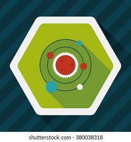 Space planet flat icon with long shadow,eps10