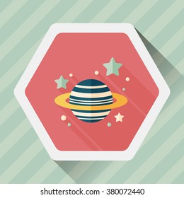 Space planet flat icon with long shadow,eps10