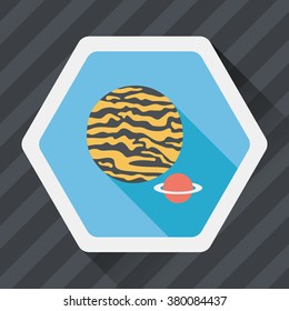 Space planet flat icon with long shadow,eps10