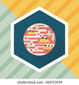 Space planet flat icon with long shadow,eps10