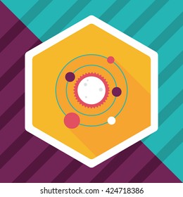 Space planet flat icon with long shadow,eps10